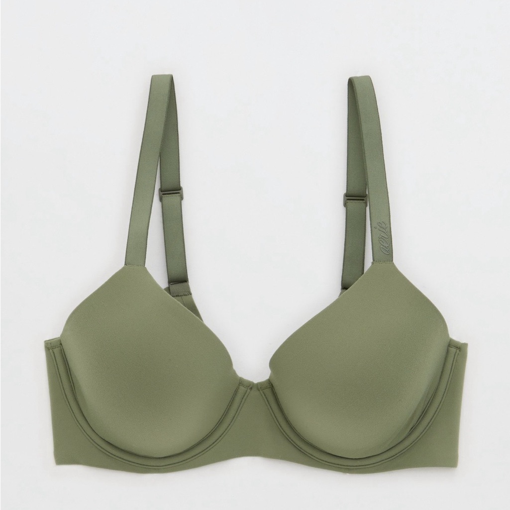 Aerie Olive Green Smoothez Underwire T-Shirt Bra